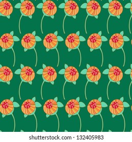 Seamless pattern with blooming flowers. Vector illustration