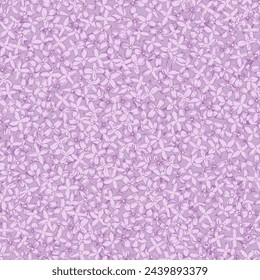 Seamless pattern with blooming lilac. Vector. Vintage flowering background. Purple colors. Millefleurs trend.