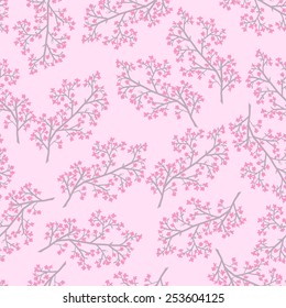 seamless pattern with blooming spring branches