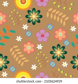 seamless pattern of blossom flowers vector and illustration for fabric pattern, background, and wallpaper