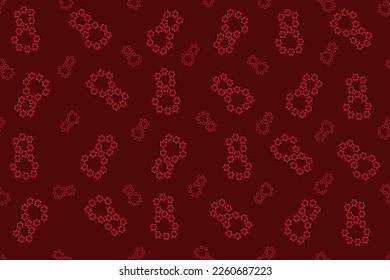 Seamless pattern with blossom poppy flowers on viva magenta background. Floral endless backdrop for women's day. 