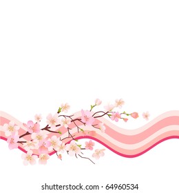 Seamless pattern with blossoming branch