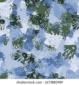 Seamless pattern. Blot chaos. Colorful camouflage. Fashionable texture.