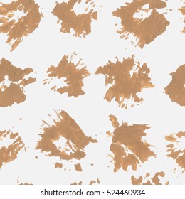 Seamless pattern blots. Slightly desaturated color orange on a very light gray background. For printing on fabric, paper, computer, web, etc. Vector.