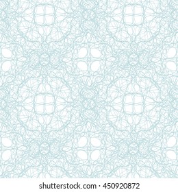 Seamless pattern with blue abstract ornament isolated on white (transparent) background. Vector illustration eps