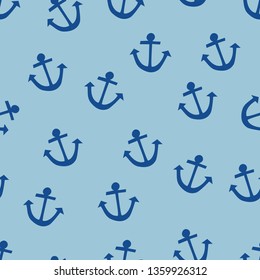 Vector Anchor Pattern On Blue Background Stock Vector (Royalty Free ...