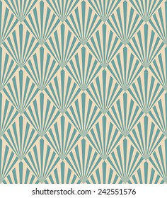 seamless pattern of blue art deco sun rays