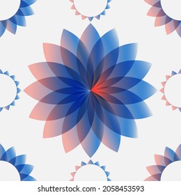 Seamless pattern with blue beautiful flowers for textile and paper. Vector.