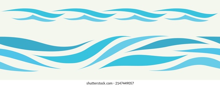 Seamless pattern blue beautiful waves