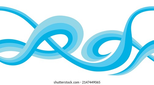 Seamless pattern blue beautiful waves