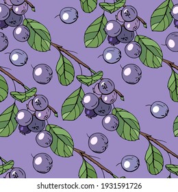 Nahtloses Muster mit blauen Beeren. Endlose Textur für Ihr Design.