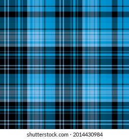 Seamless pattern in blue and black colors for plaid, fabric, textile, clothes, tablecloth and other things. Vector image. 