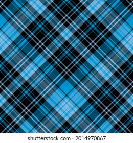Seamless pattern in blue and black colors for plaid, fabric, textile, clothes, tablecloth and other things. Vector image. 2