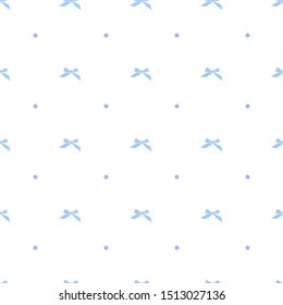 seamless pattern with  blue bows and dots