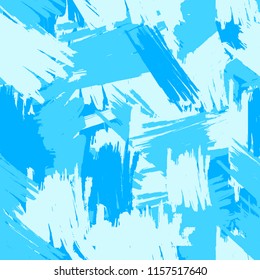 Seamless pattern with blue brush strokes. Vector illustration