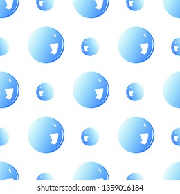 Seamless pattern of blue bubbles.