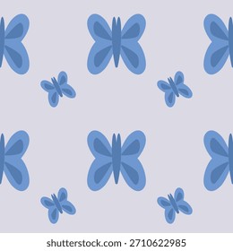 Patrón sin fisuras con mariposas azules 