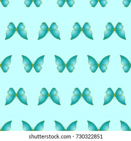 Seamless pattern.  Blue butterflies on a Blue background