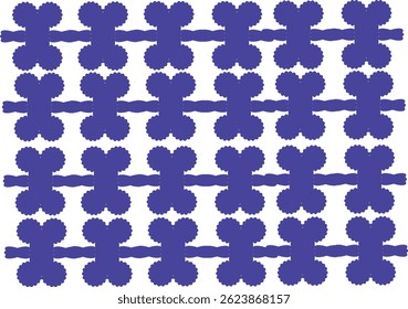seamless pattern with blue butterfly flowers ,  Blue Floral Abstract Pattern, Blue abstract floral-style pattern with repeating symmetrical elements, suitable for textiles, wallpapers

