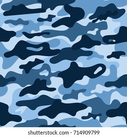 seamless pattern blue camouflage