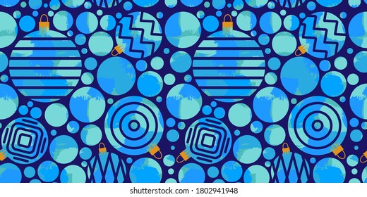 seamless pattern blue with christmas balls. new Year decoration. texture effect. pattern for the holiday. modern abstract design for background, packaging paper, cover, fabric, card