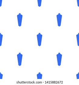 Seamless pattern with blue christmas spiral toys on white background. Holiday christmas swirl toy for fir tree. Vector illustration for design, web, wrapping paper, fabric, wallpaper.