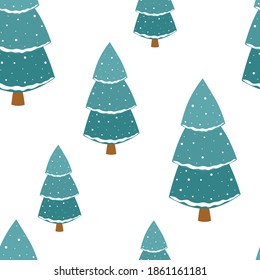 Símbolo impactante de patrón azul de árboles de Navidad Feliz Año Nuevo ilustración vectorial