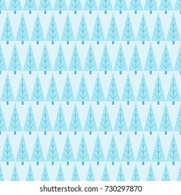 Seamless pattern from blue christmas trees. Design for textiles, packaging, banner. Background. Vector illustration.