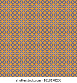 Seamless pattern with blue circles on an orange background