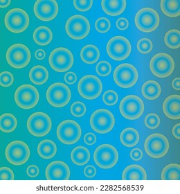 Seamless pattern with blue circles on blue background. Vector illustration.