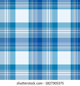 Seamless pattern in blue colors for plaid, fabric, textile, clothes, tablecloth and other things. Vector image. 