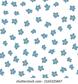 Seamless pattern of blue colors. Print for printing on fabric.forget- me - nots background