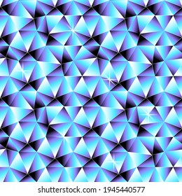 seamless pattern of blue crystals. faceted sapphire, aquamarine, topaz form an abstract geometric background for a jewelry store. stock vector illustration. EPS 10.
