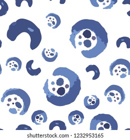 Seamless pattern is blue and Dark moderate blue color. Vector. Elements are not cropped. Pattern under the mask. Perfect design for textile, box, posters, cards etc.