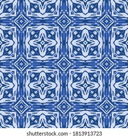 Seamless pattern in blue for decoration. Print for paper, tiles, textiles. Home  decor, interior design, cloth design.