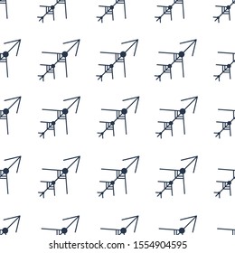 Seamless pattern with blue diagonal Scandinavian arrows
