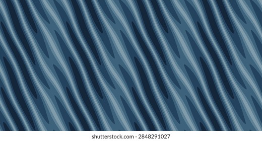 Seamless pattern of blue diagonal streaky stripes, brushed texture vector