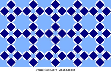 seamless pattern with blue dot diamond and flowers star repeat style replete image design for fabric printing