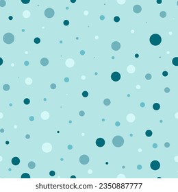 Seamless pattern with blue dots or circles. Dot pattern on blue background. Abstract geometric texture with small Circles. Polka Dot wallpaper decoration, print, textile, gift wrapping. Vector