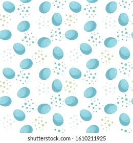 Seamless pattern with blue eggs.