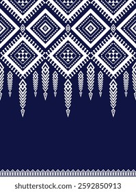 seamless pattern with blue elements on white background vector.