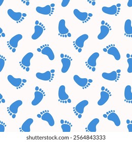 Seamless pattern with blue feet