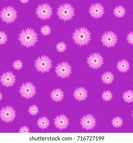 Seamless pattern with blue flower cornflower isolated on white background. Cartoon vector centaurea cyanus illustration