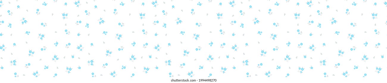 Seamless pattern with blue flowers
