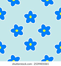 Patrón sin fisuras con flores azules
