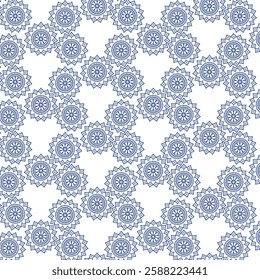seamless pattern with blue flowers