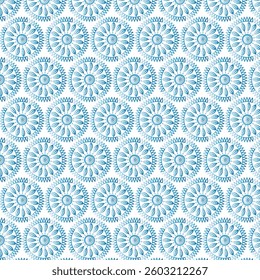  seamless pattern with blue flowers
