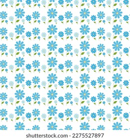 Seamless pattern from blue flowers. Floral background