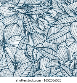 Seamless pattern with blue flowers on a white background. Vector textures. Wallpaper, covers, backgrounds, textiles, wrapping paper.