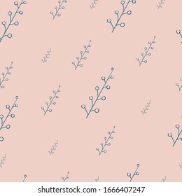 Patrón inoxidable con flores azules sobre fondo beige. Uso para tela, papel de envoltura, papel pintado, impresión, fondo, servilletas, bolsas, mercadería, ropa y obras de arte.
